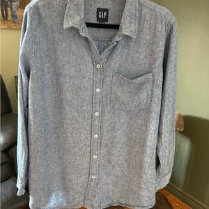 GAP XL WMNS  Blue linen/rayon Shirt